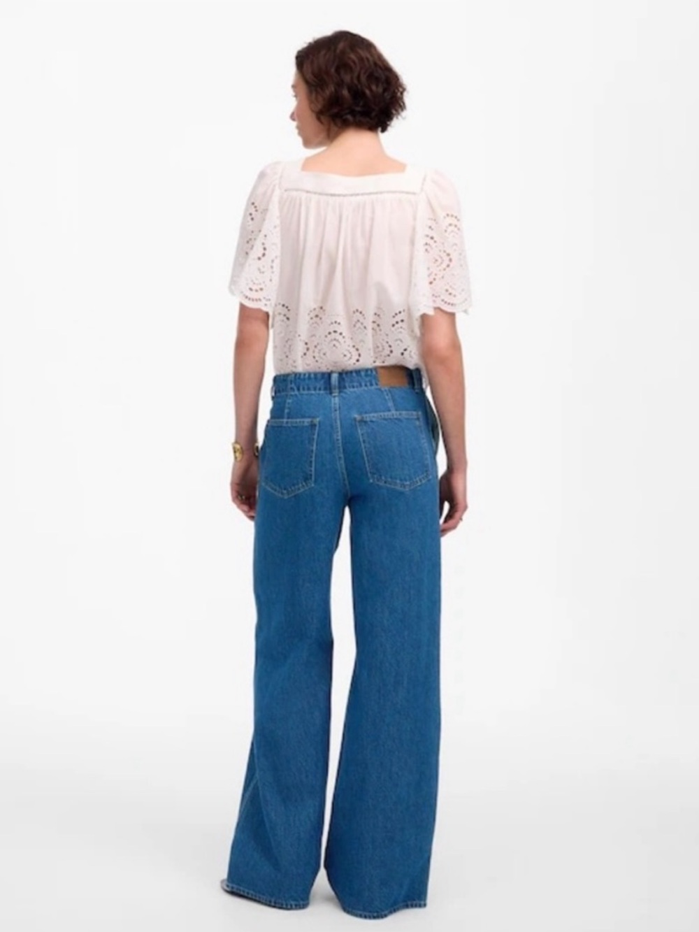 NWT MADEWELL Wide Leg Sweep Trouser Jeans, Relaxed, Java Wash, 100% Cotton, 30 P